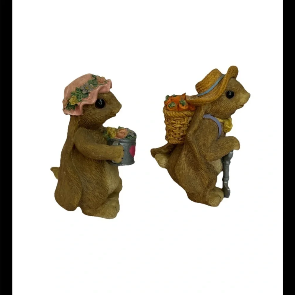 Vintage Long Ear Bunny Figurines Mervyn’s 1997 Boy Girl Spring